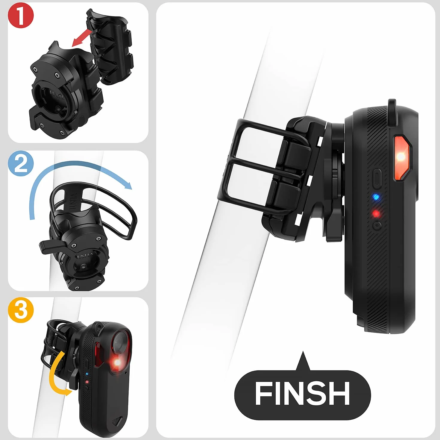 TUSITA Tijas Soporte Compatible con Garmin Varia RCT715 Radar Cámara Luz Trasera - Ajuste de 25.4mm a 35mm, en Forma de D, Tija de Sillín Aero - Accesorios de Ciclismo