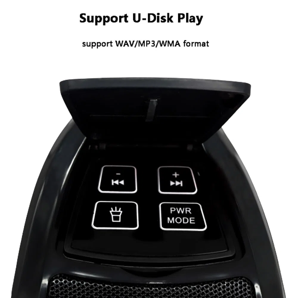 Baceyong Impermeable Bluetooth Altavoz música Reproductor de Audio Radio para Motocicleta ATV Todo Negro