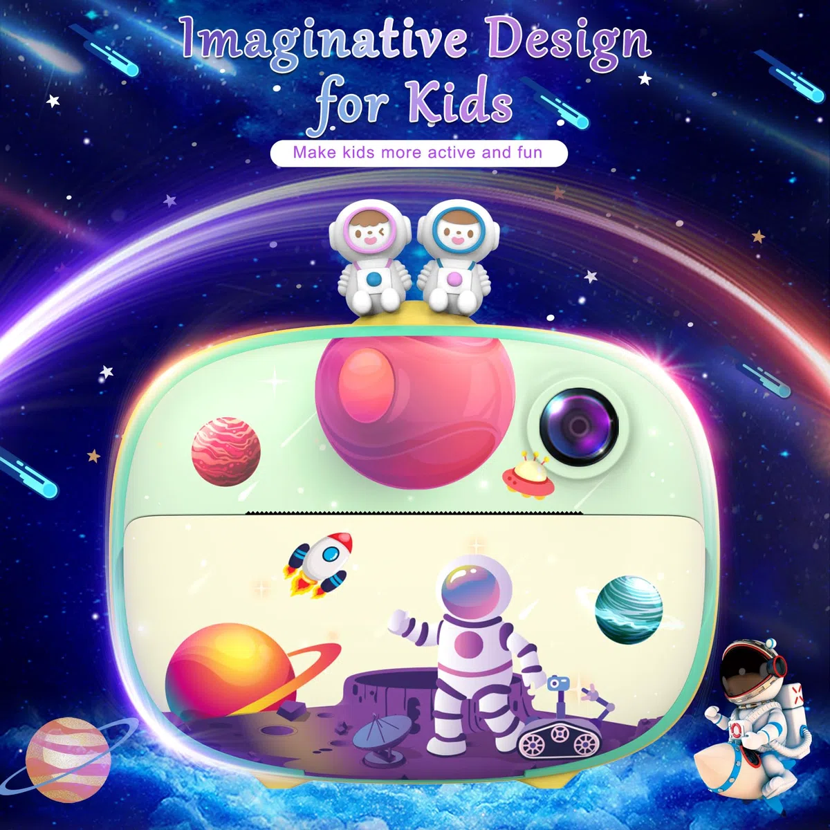 Uleway Cámara Fotos Infantil Instantánea para Niños, Cámaras Digitales de Fotos con Pantalla de 2.4 ", con Papel de Impresión Tarjeta SD de 32GB, Regalos Juguete para Niños y Niñas 3 a 12 Años (Verde)