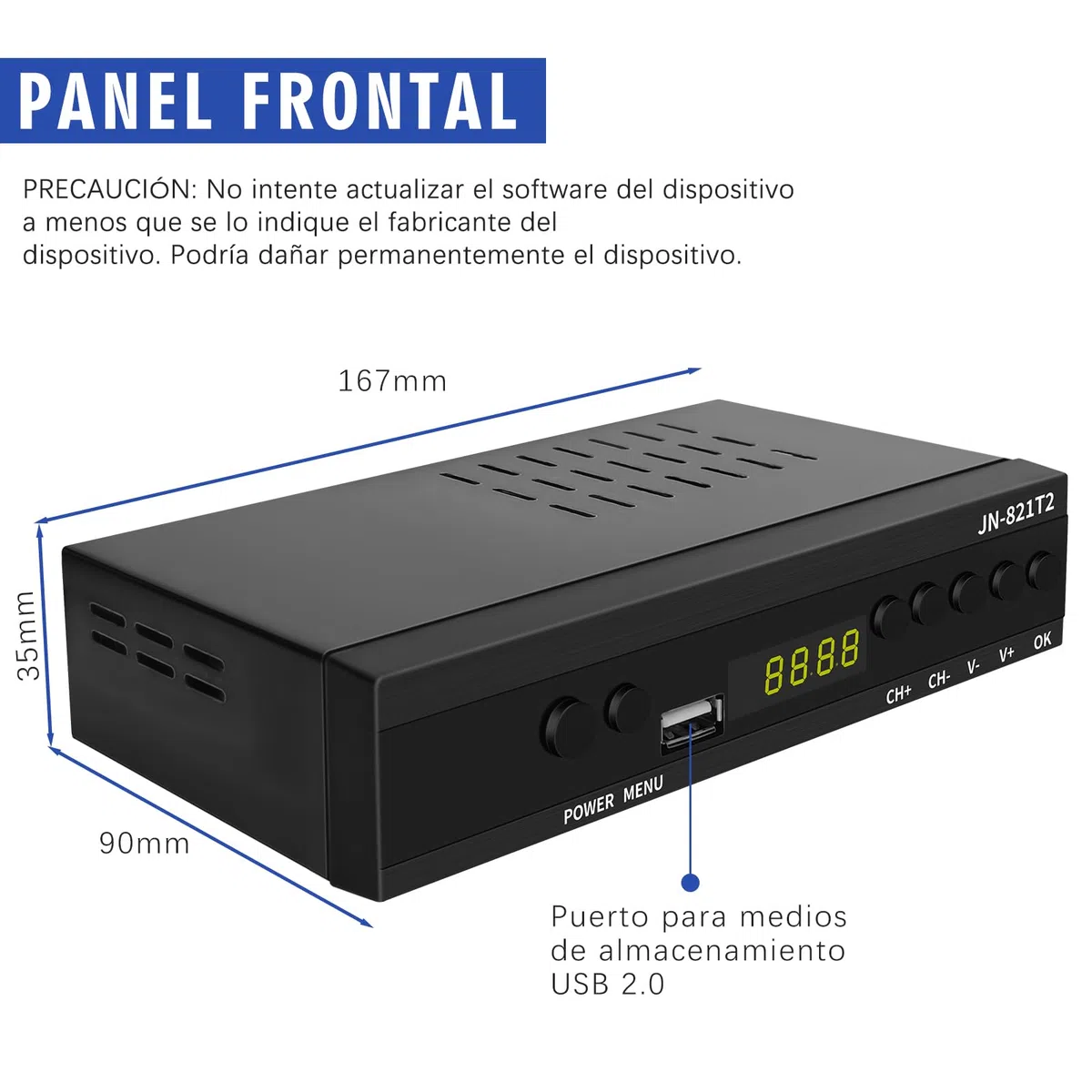 2026 Decodificador TDT HD - DVB-T T2 H.265 Full HD PVR, USB, HDMI, SCART,Sintonizador de televisión Digital Terrestre, decodificador terrestre, Receptor Digital de Alta definición Full HD 1080p