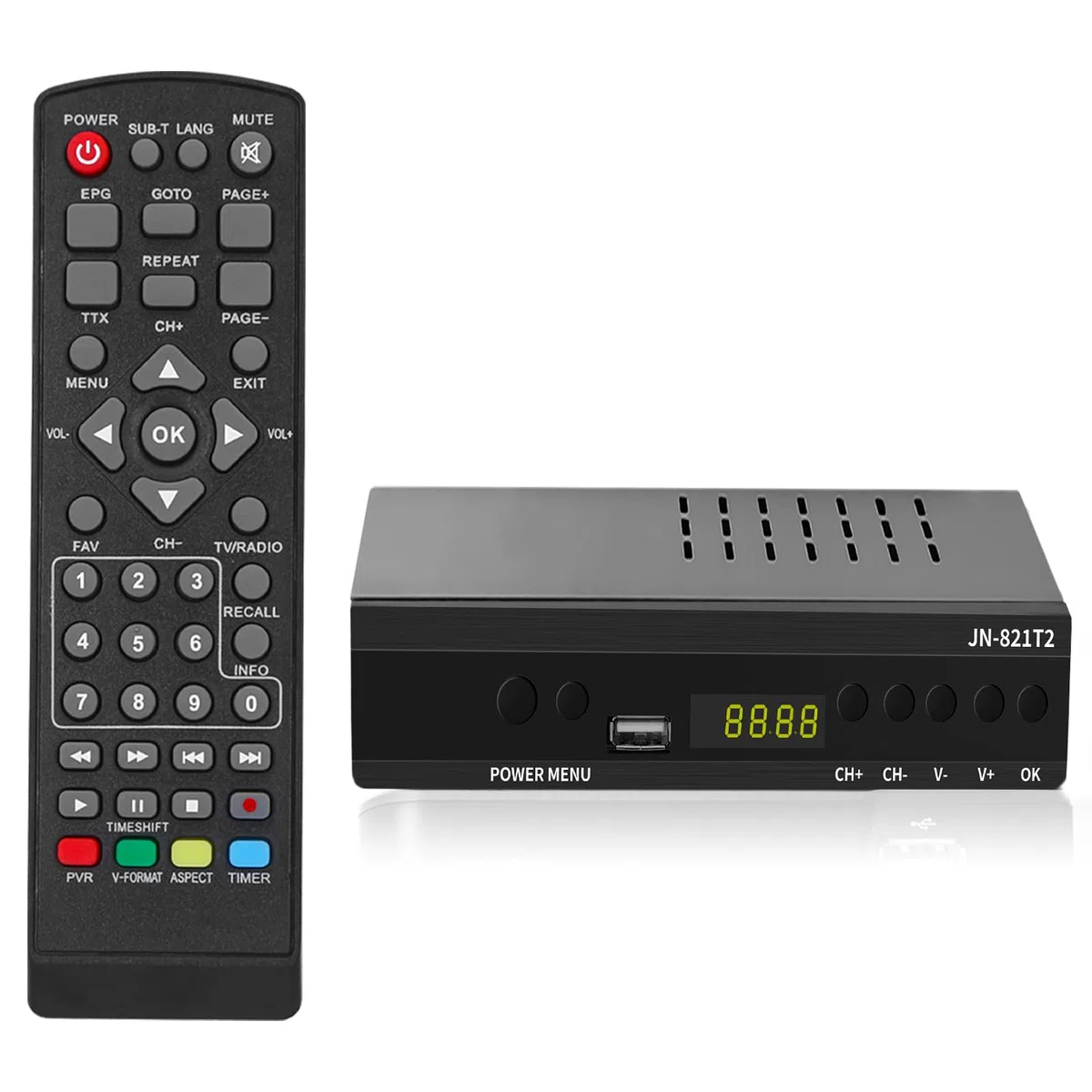 2026 Decodificador TDT HD - DVB-T T2 H.265 Full HD PVR, USB, HDMI, SCART,Sintonizador de televisión Digital Terrestre, decodificador terrestre, Receptor Digital de Alta definición Full HD 1080p