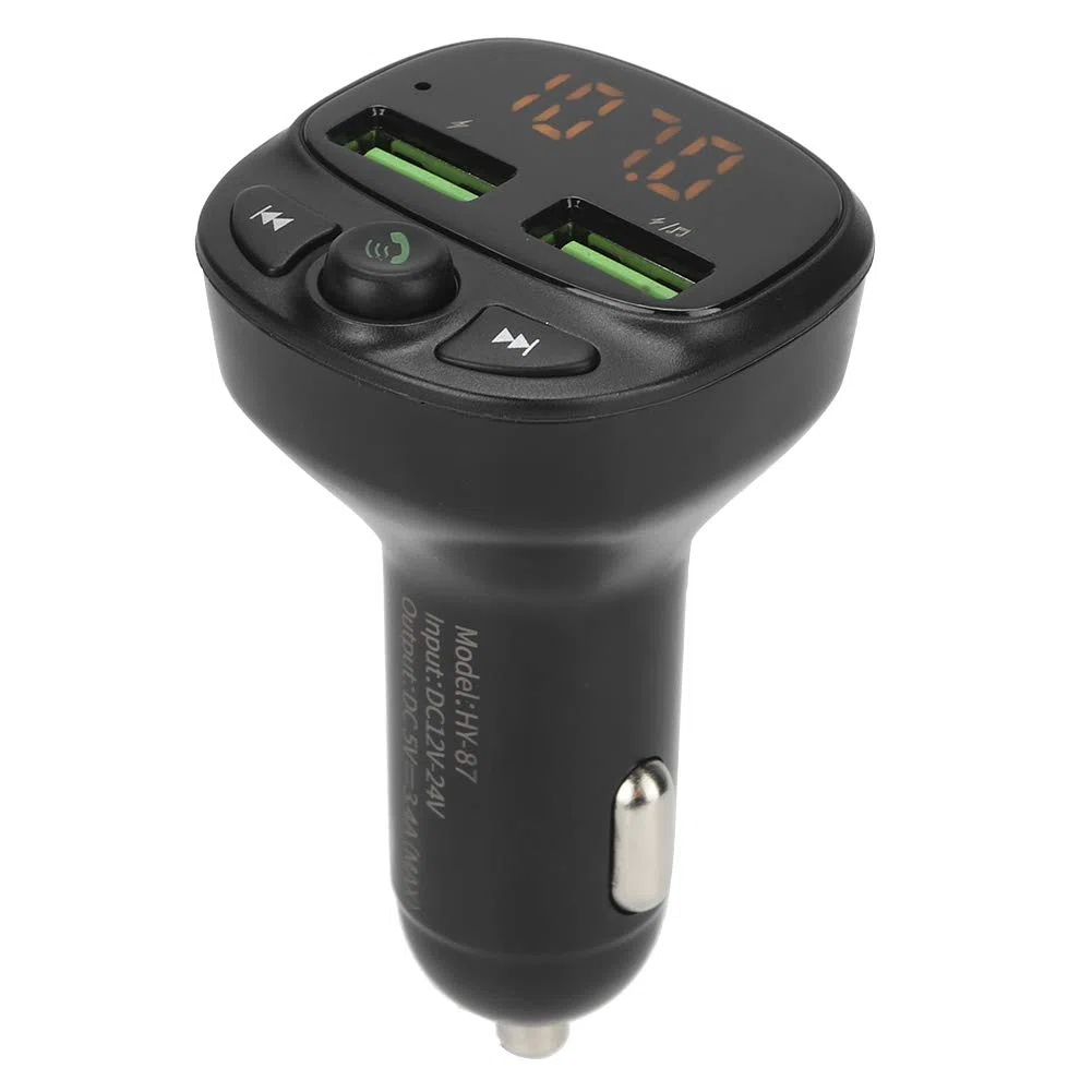 Transmisor FM Bluetooth V5.0 para coche, adaptador de radio FM Bluetooth inalámbrico con retroiluminación LED, reproductor de música con llamadas manos libres