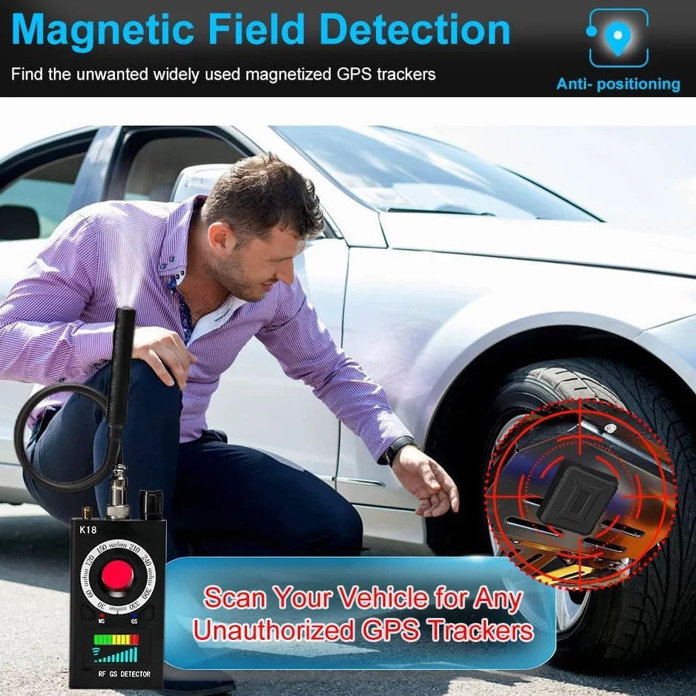 Detector inalámbrico de cámara oculta, detector antiespionaje, detector de errores, dispositivo de escáner de detector RF, detector GPS para rastreador GPS, dispositivo de escucha, buscador de