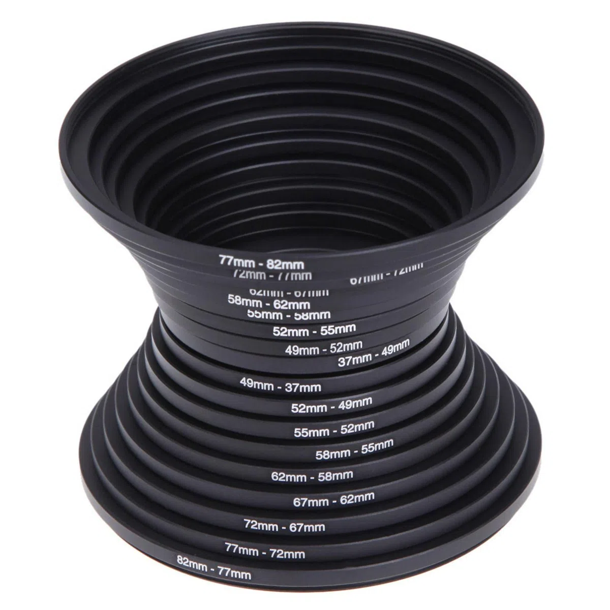 Step Up/Down Lens Filter Ring Adapter Set 37-82 mm, 18 Piezas de Filtro de Objetivo de cámara Metal Stepping Rings Kit Filter Filter Adapter Set Step Up Down Accesorios para Cano-n