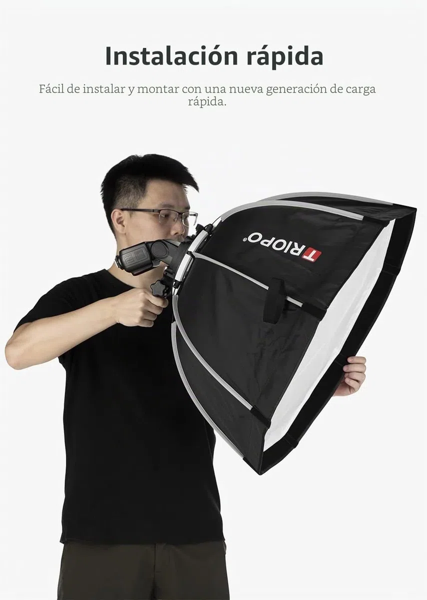 KX65 - Reflector de softbox Octagon portátil de 25,6 pulgadas con rejilla de panal compatible con Godox V1 AD200 AD200Pro AD100PRO Round Head Speedlight