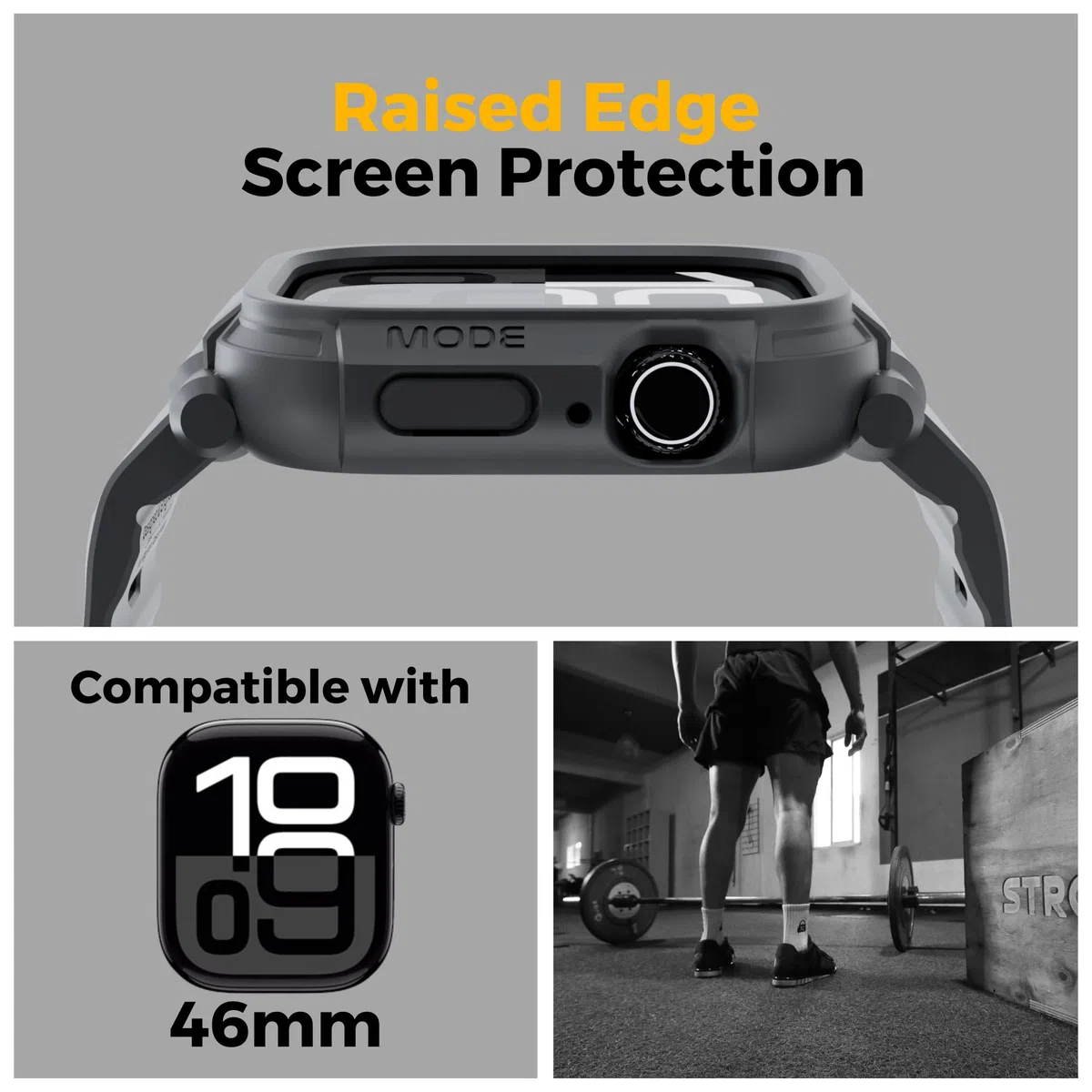 elkson Funda para Apple Watch Series 10 de 46 mm para hombre, resistente y resistente, correa táctica Quattro Pro 2.0 Series para iWatch, cubierta protectora duradera de grado militar, a prueba de