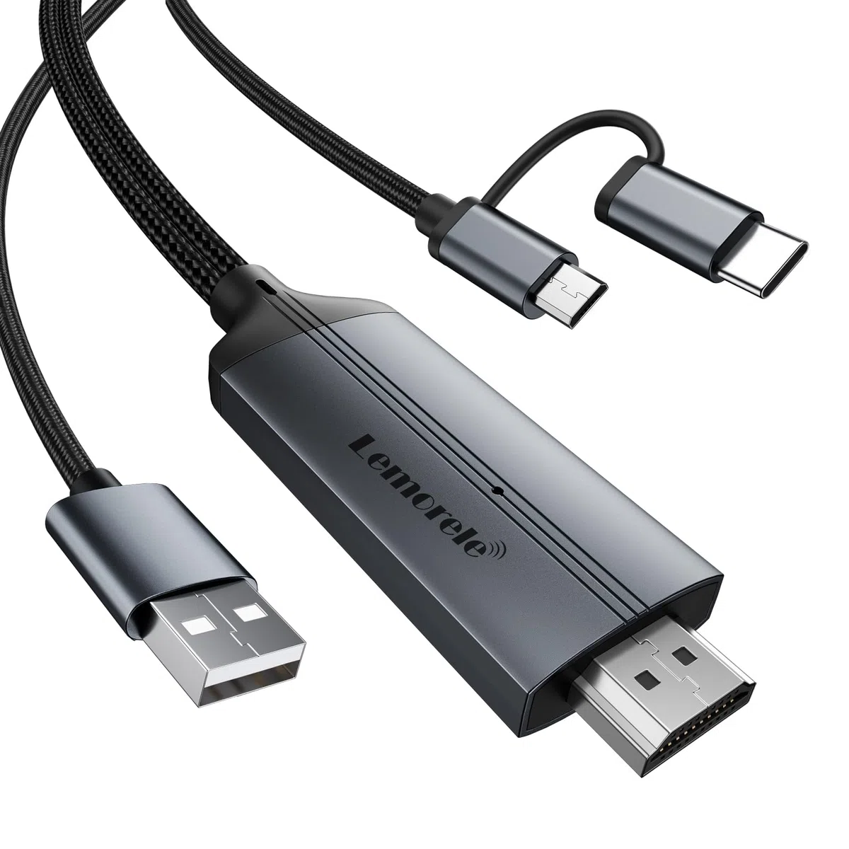 Lemorele Cable USB C a HDMI 2 en 1 Micro USB a HDMI Cable HDMI 1080P 60hz para todos los teléfonos Android/Tablets/USB C iPad TV/proyector