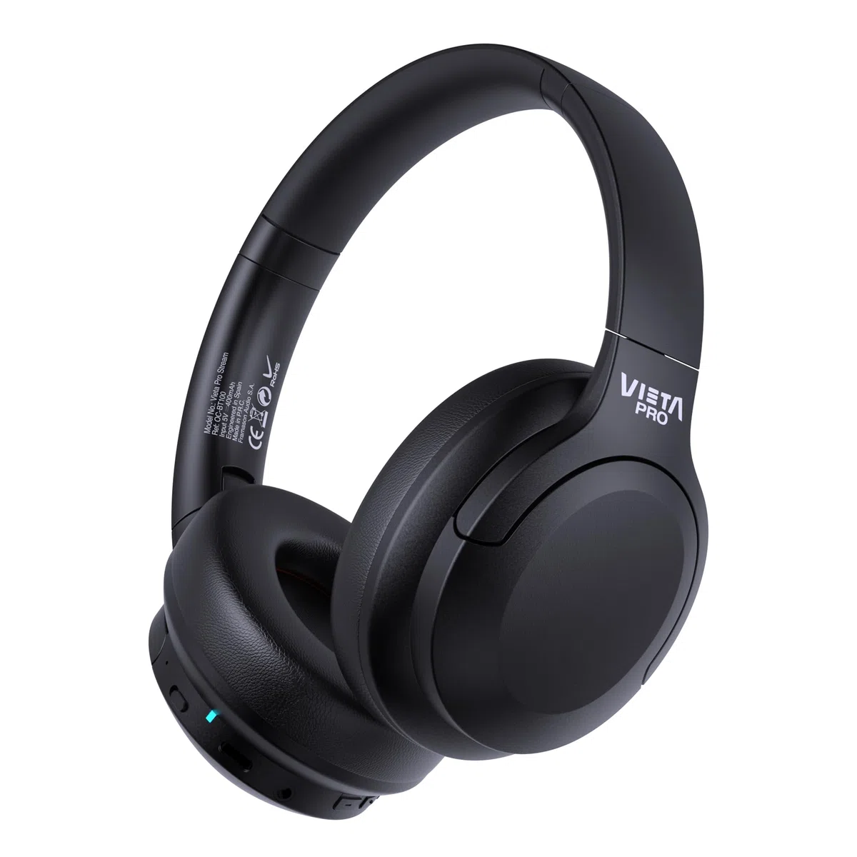 Vieta Pro - Cascos inalambricos Bluetooth Diadema con Dual Pairing. Sonido Estéreo y 50 Horas de Reproducción, Modo Gaming con micrófono para PC/Teléfono, USB Tipo C y Plegables. Auriculares Stream