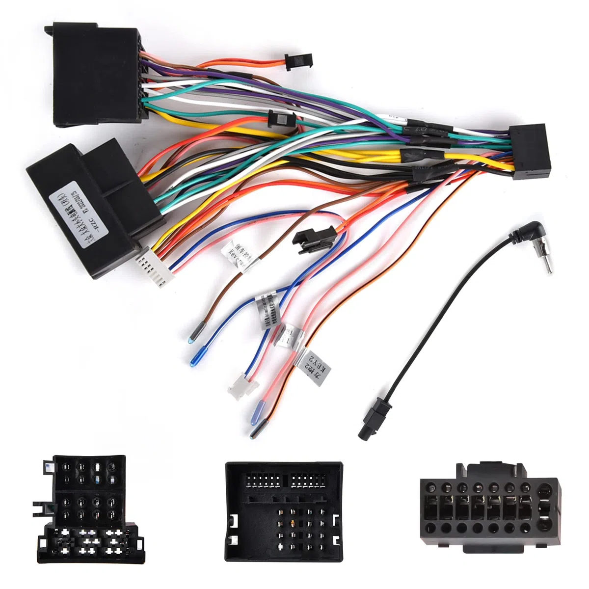 Hikity Cable Adaptador de 36 & 40 Pines ISO para VW Skoda Seat Polo Golf Passat Radio Coche, Enchufe Estándar ISO con Líneas de Control del Volante y Línea de Control Inverso