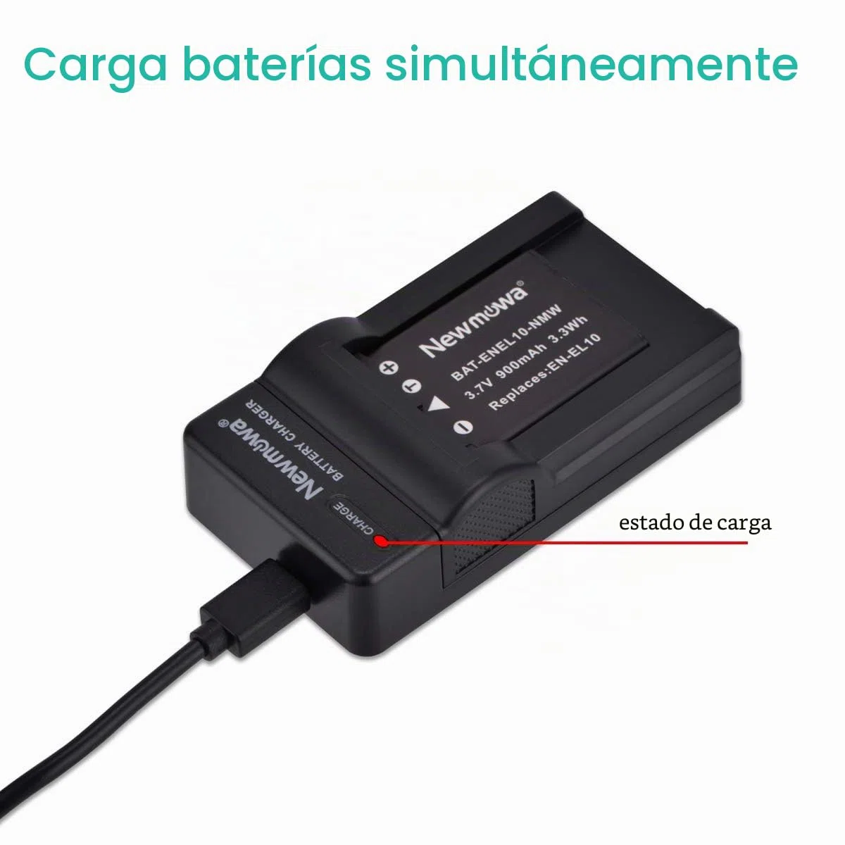 Newmowa EN-EL10 Batería (2-Pack) y Kit Cargador USB portátil para Coolpix S60, S80, S200, S202, S203, S205, S210, S220, S225, S230, S500, S510, S520, S570, S600, S700, S3000, S4000, S5100