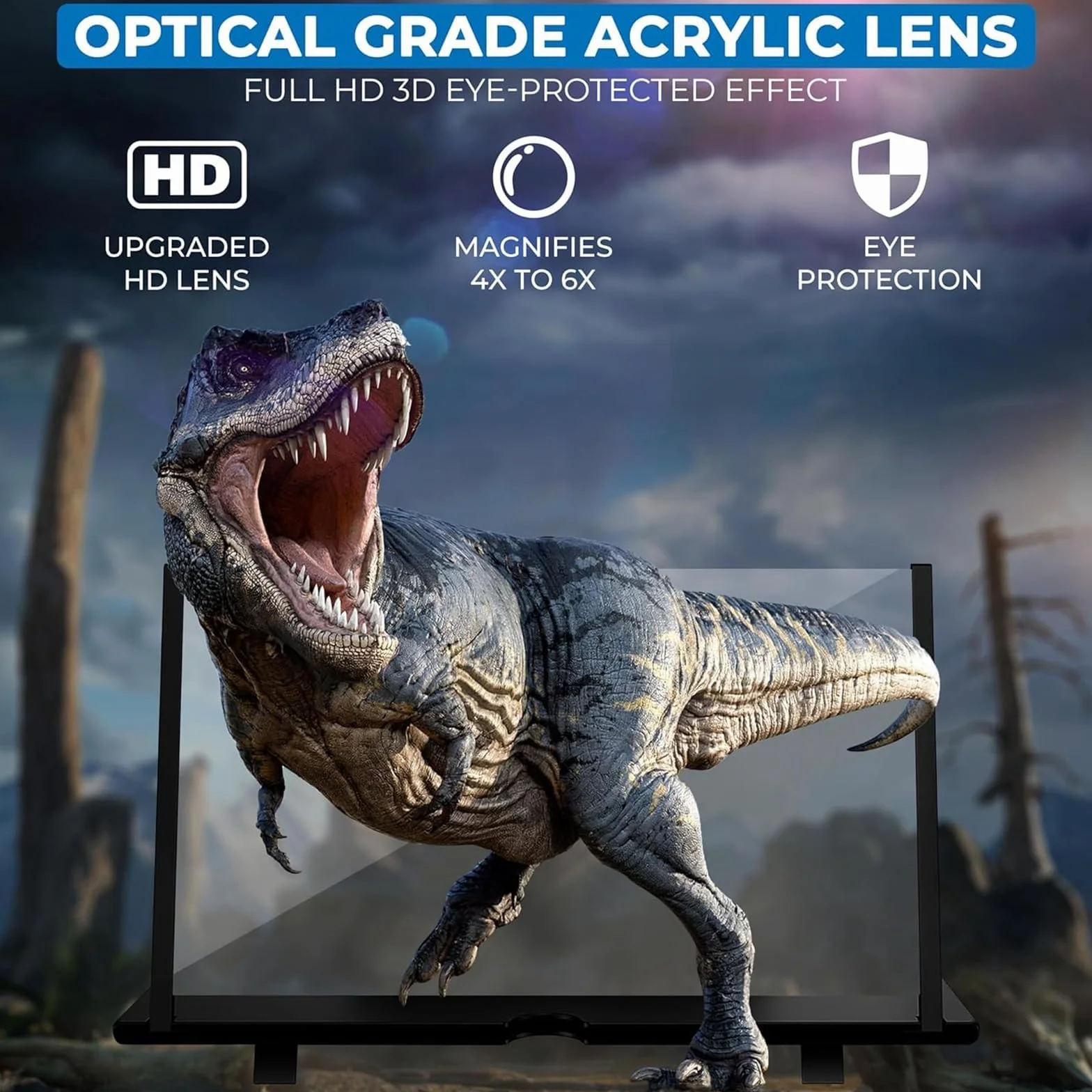 Amplificador de Pantalla para movil 18 Pulgadas, Lupa para móvil 3D HD, Amplificador Pantalla movil para Videos películas Compatible con Todos los Smartphone