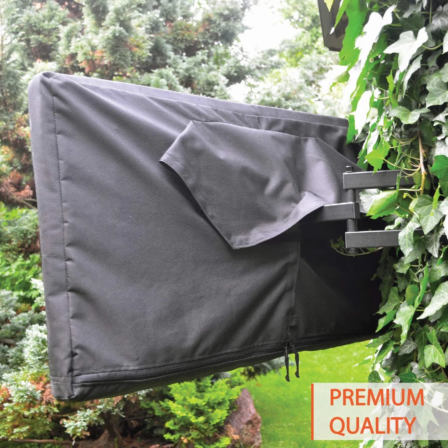 Funda de TV para exteriores de 80 a 85 pulgadas, con cremallera, resistente a la intemperie, impermeable, protección de 360 grados, interior suave y antiarañazos, color negro