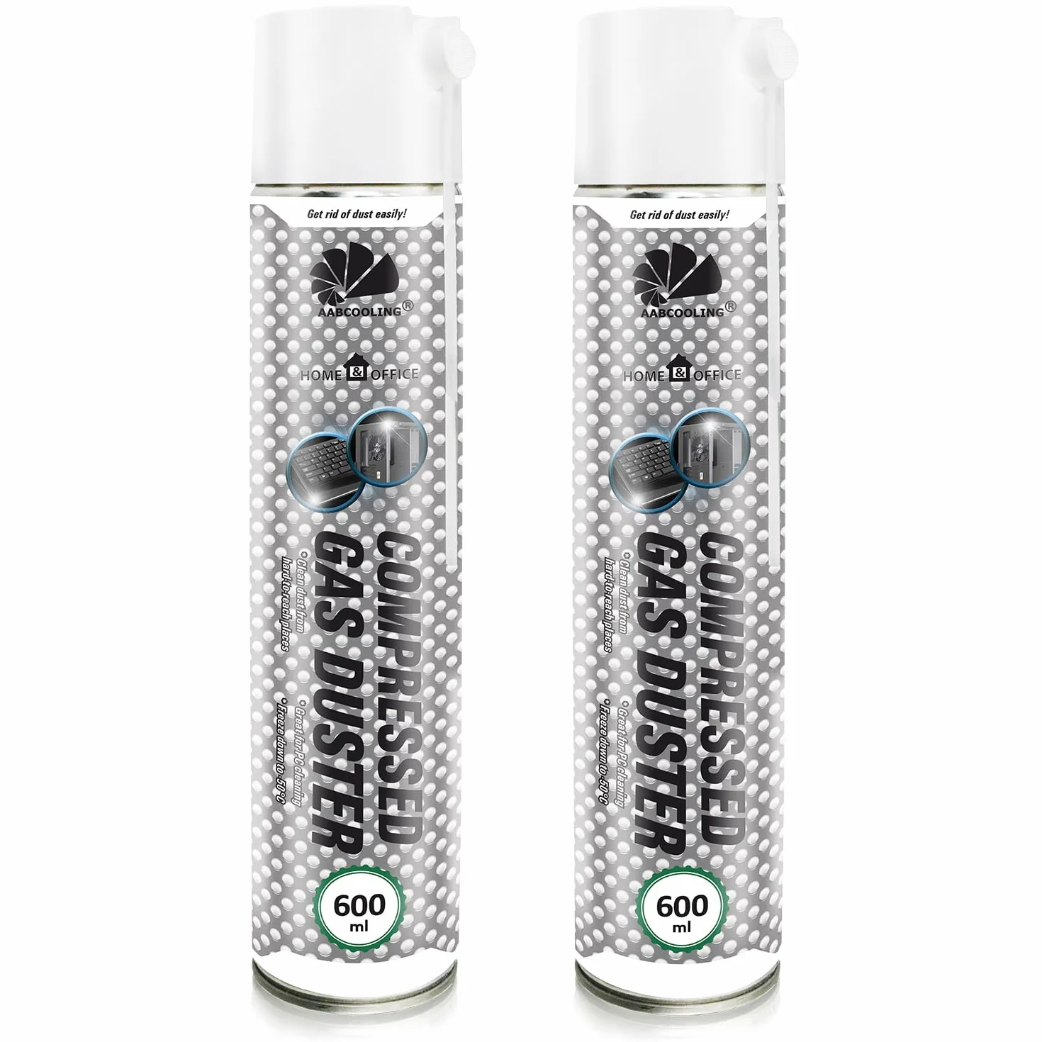 AABCOOLING Home&Office 2x600ml Aire Comprimido para Cámaras, Spray de Limpieza para Cámaras Digitales, Sensores, Ópticas, Equipo Fotográfico, Videocámaras y Teclados de Oficina