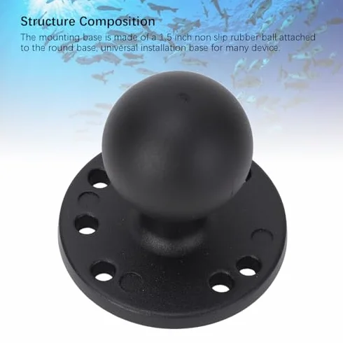 Soporte de Bola de 1,5 Pulgadas, Aleación de Aluminio Resistente, Base de Instalación Universal, Compatible con Soportes RAM, para Barcos, Camiones, Vehículos Todoterreno