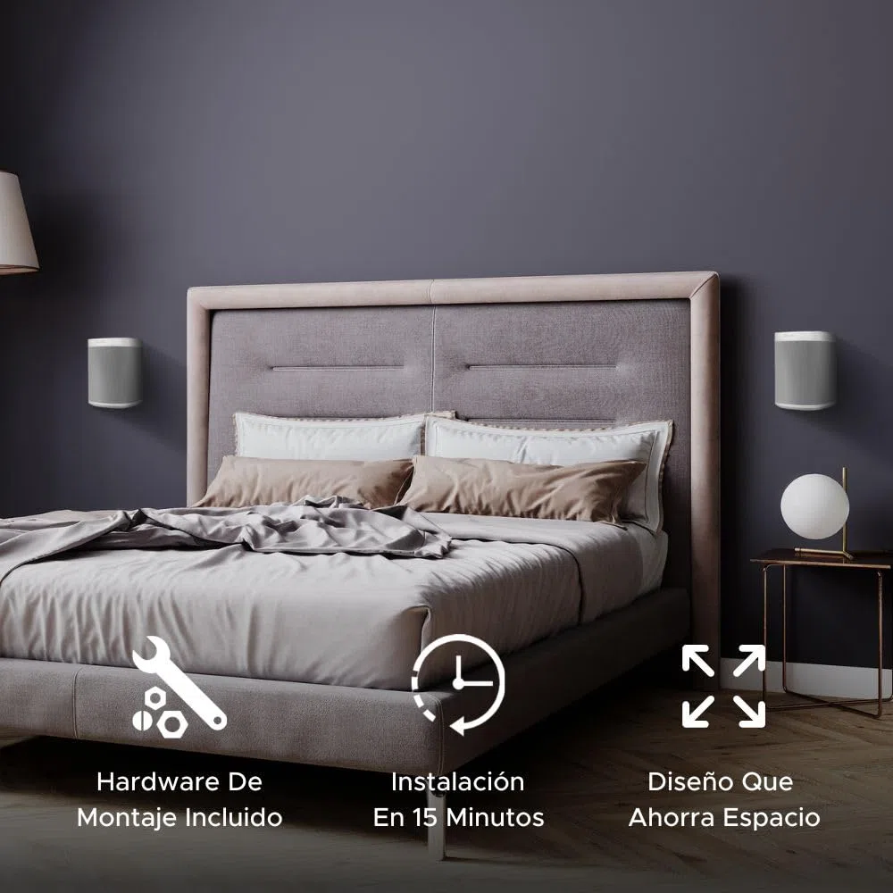 Sound bass One, Gen 2, SL & Play:1 Soporte de Montaje en Pared, Blanco, Compatible con Sonos One, Gen2, One SL & PLAY1 Speaker, Posición Fija