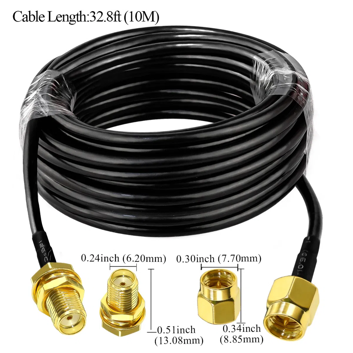 TUOLNK Cable de Extensión SMA RG58 32,8 Pies (10M) Coaxial Macho a Hembra 3G 4G LTE Antena WiFi LAN Inalámbrica RF Flexible de Baja Pérdida Radio CB