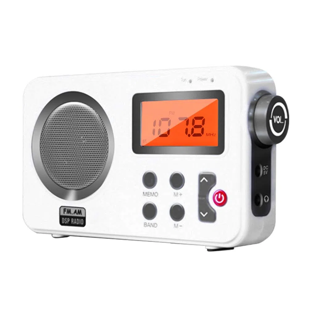 Altavoz de radio de ducha, radio FM/AM con pantalla LCD, radio estéreo portátil con puerto de auriculares para el hogar, playa, bañera de hidromasaje, baño, al aire libre