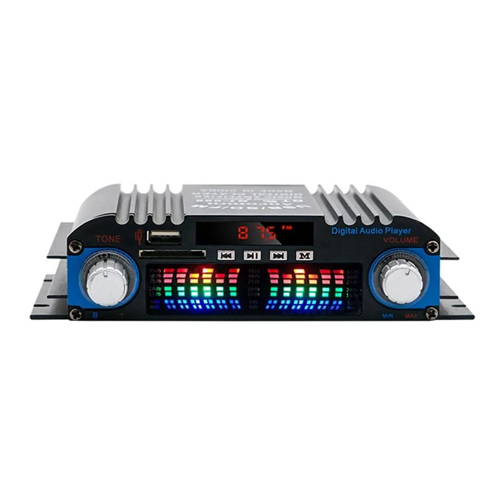 Amplificador de Audio Bluetooth para Coche de Alta Potencia de 4 Canales y 60 W Mini Receptor de Audio EstéReo de Alta Fidelidad para la ModificacióN de Audio del Coche