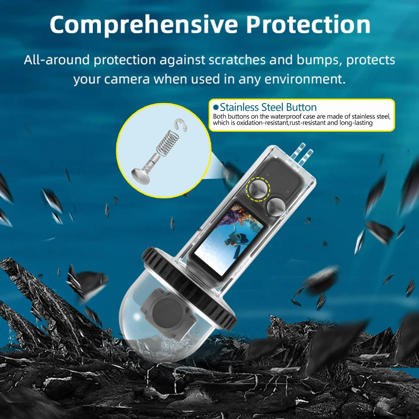 40M (131ft) Osmo Pocket 3 Estuche para Buceo Subacuático Carcasa Carcasa Protectora Compatible con dji Osmo Pocket 3 Accesorios Impermeables