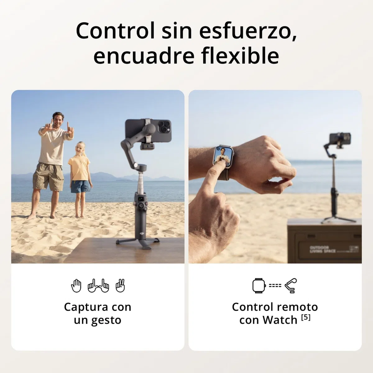 dji Osmo Mobile 7P Estabilizador para iPhone, Android, Seguimiento Nativo, Iluminación, Estabilizador para movil de 3 Ejes, Inicio rápido, Edición con un Toque, Brazo Extensible y trípode Integrados