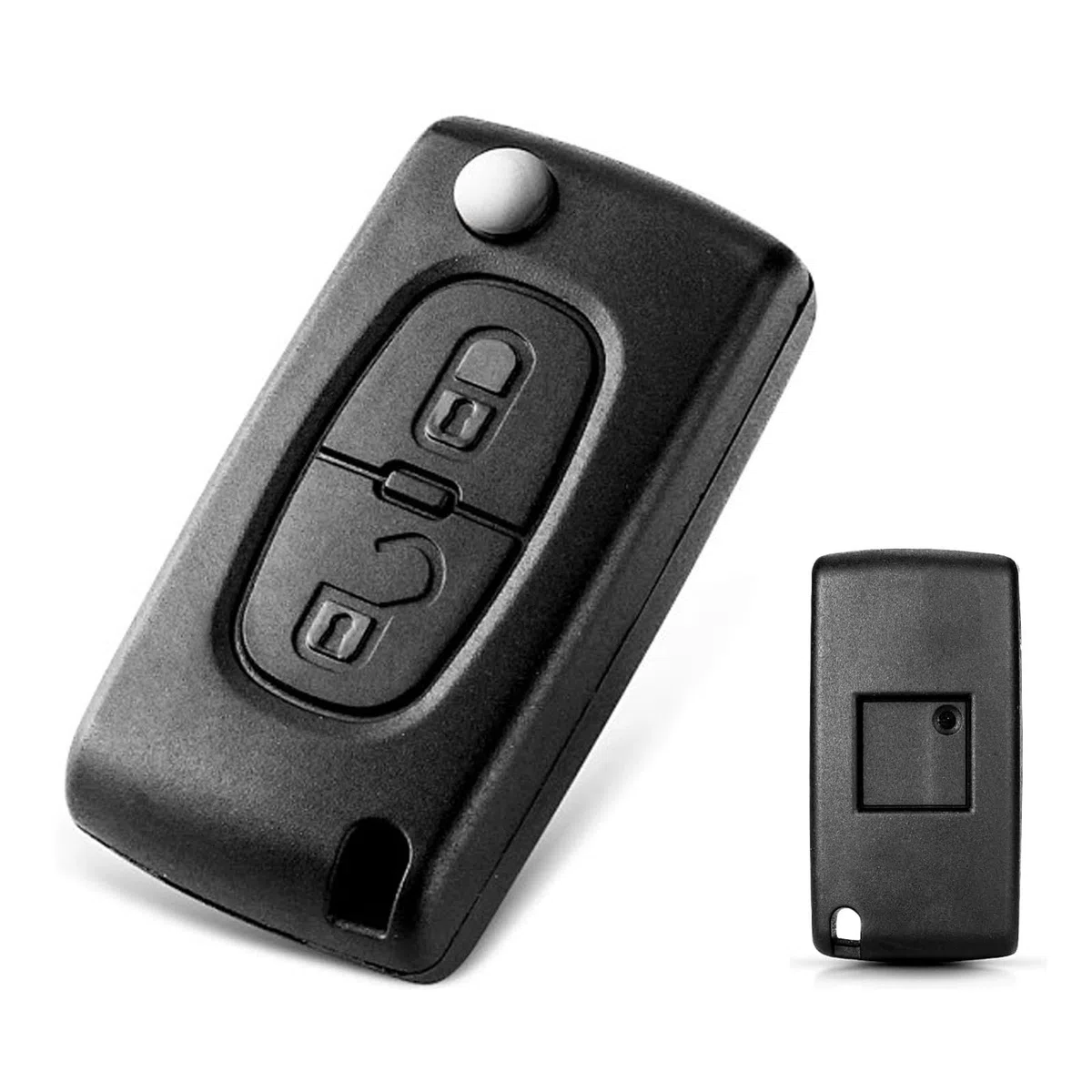 FSK Llave Remota del Coche, 2 Botones Mandos a Distancia 433 MHz ID46(PCF7961) Programable Chip para Peugeot 207 307 308 407 807 3008 5008 Expert Citroën C2 C3 C4 C5 C6-CE0536 Hoja HU83
