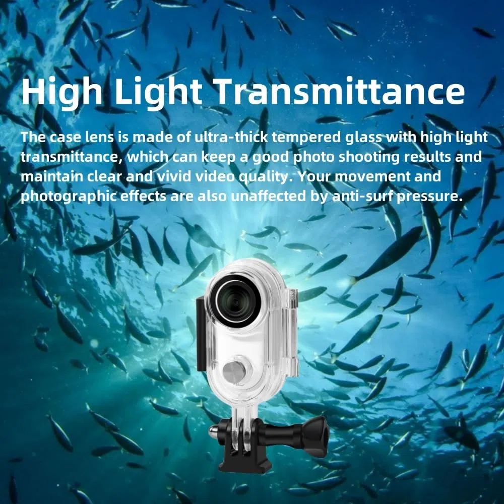 Funda impermeable y agarre flotante compatible con lente Insta360 GO 3, carcasa protectora de buceo subacuático con accesorios de soporte para Insta360 GO 3