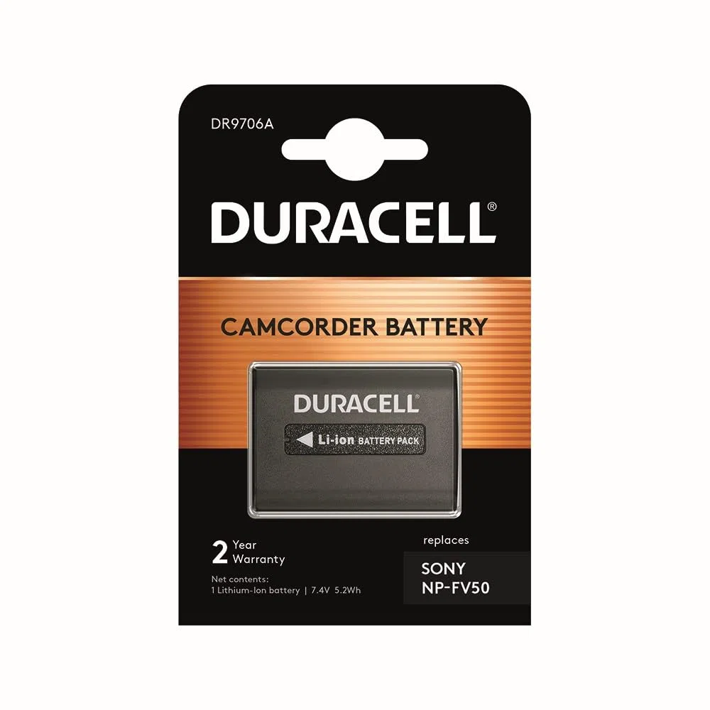 Duracell DR9706A - Batería de videocámara 7.4 V, 650 mAh (reemplaza batería Original de Sony NP-FV50)