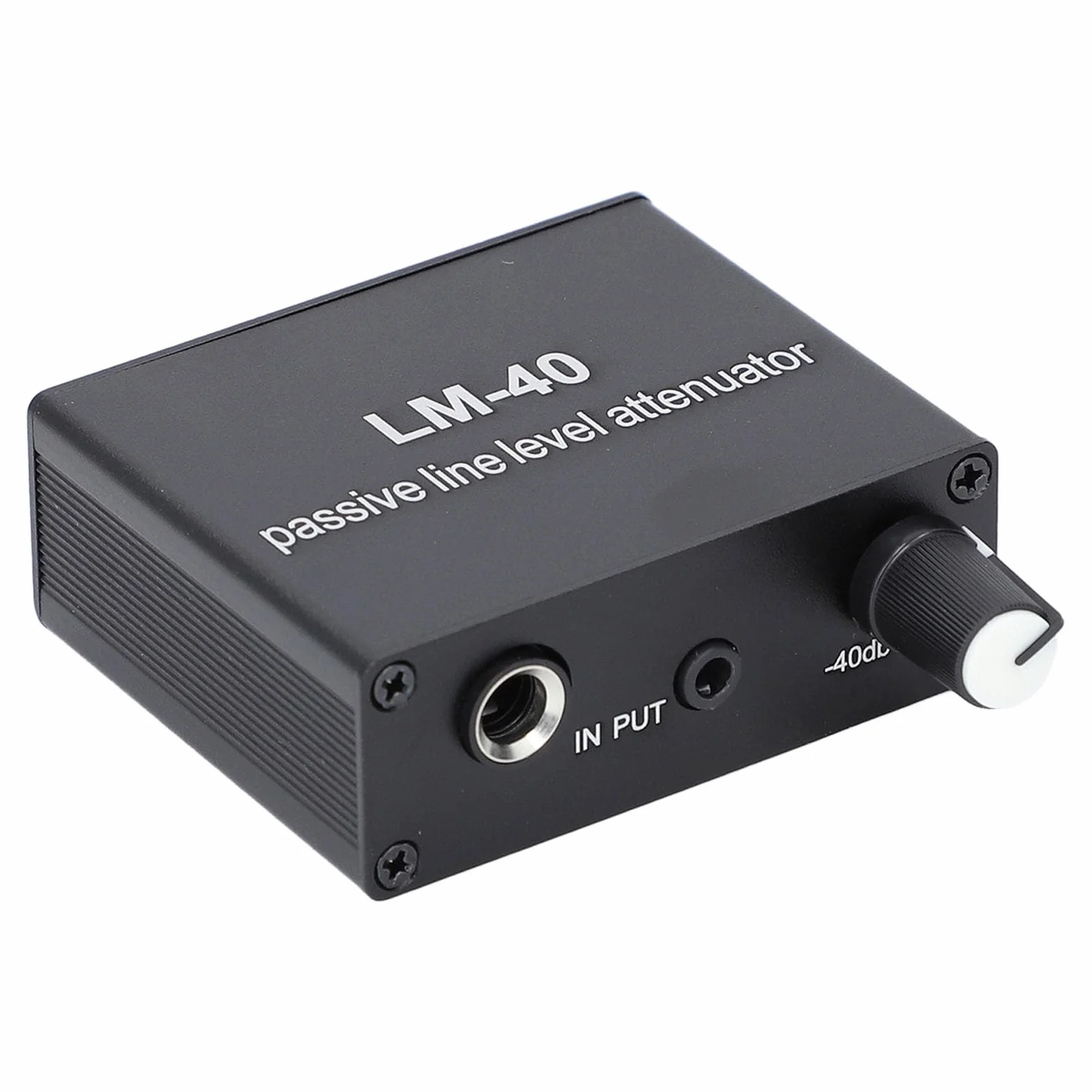 Sxhlseller Silenciador pasivo, silenciador de nivel de línea pasivo con conector estéreo de 3,5 mm, 40 dB a 15 dB, control de volumen ajustable