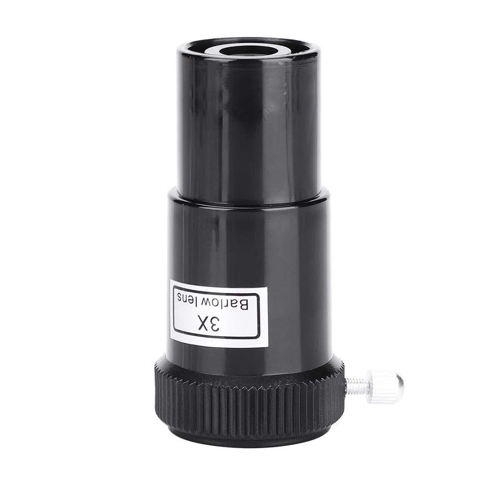 Bewinner 0.96 Pulgadas 3X Lente Barlow,Vidrio Óptico 24.5 mm Lente Acromática de Barlow, Rosca M42x0.75mm,Fácil Usar,Durable, Barlow Lente de Plástico para Oculares de Telescopio Astronómico