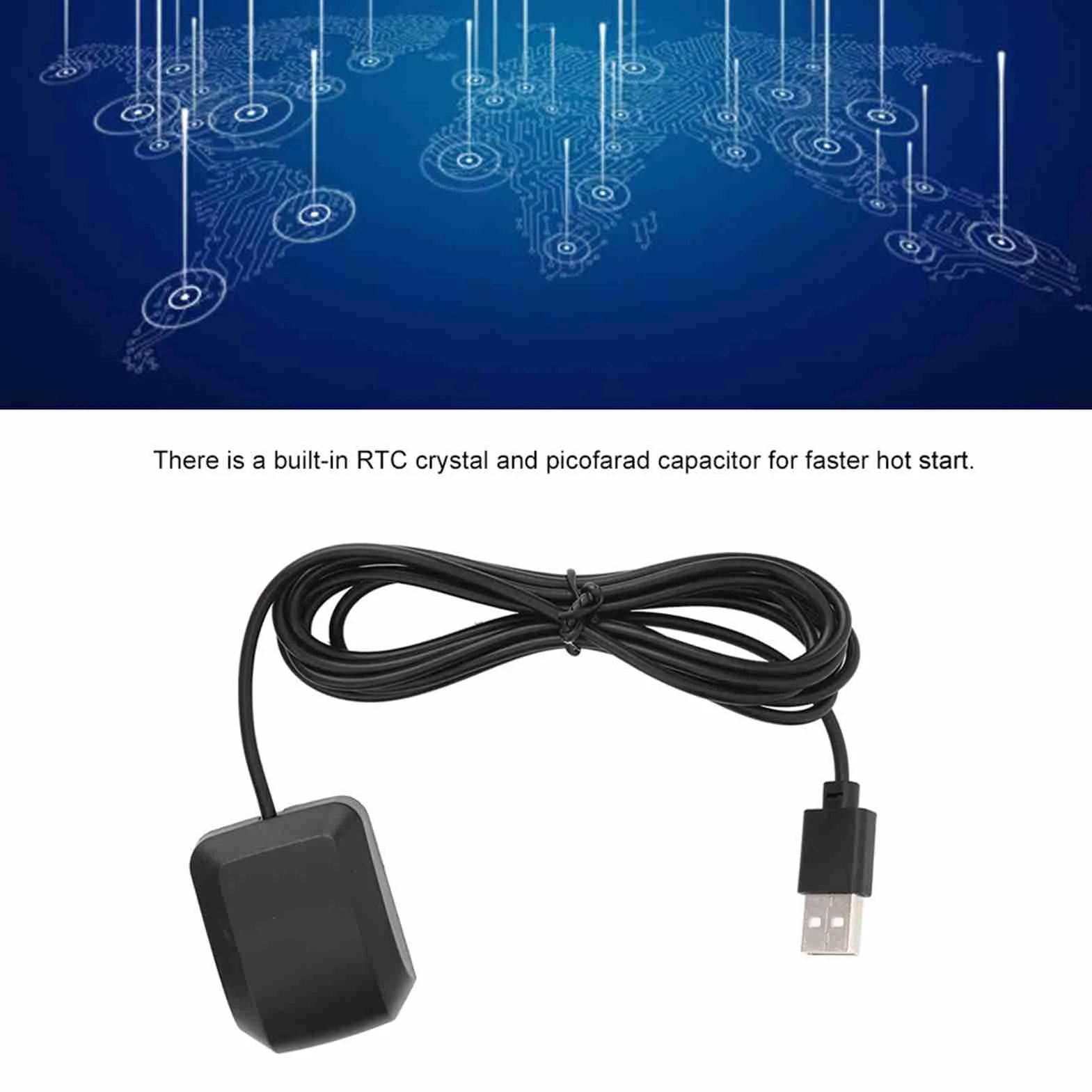 Wakects Módulo de Navegación VK162, Receptor GPS USB de Alta Precisión con Frecuencia de Actualización de 15 Hz para Mapas de Navegación de Earth en Tabletas, Portátiles y