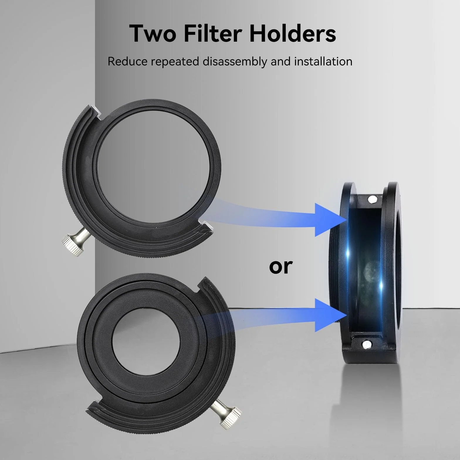 Svbony SV226 M42-M48 Telescopio Filtro Cajón, Rueda de Filtros Telescopio Diseño de Doble Imán Compatible con Filtro de 1,25" y 2", Telescópica Adaptador para Fotografía de Cielo Profundo (2 Piezas)
