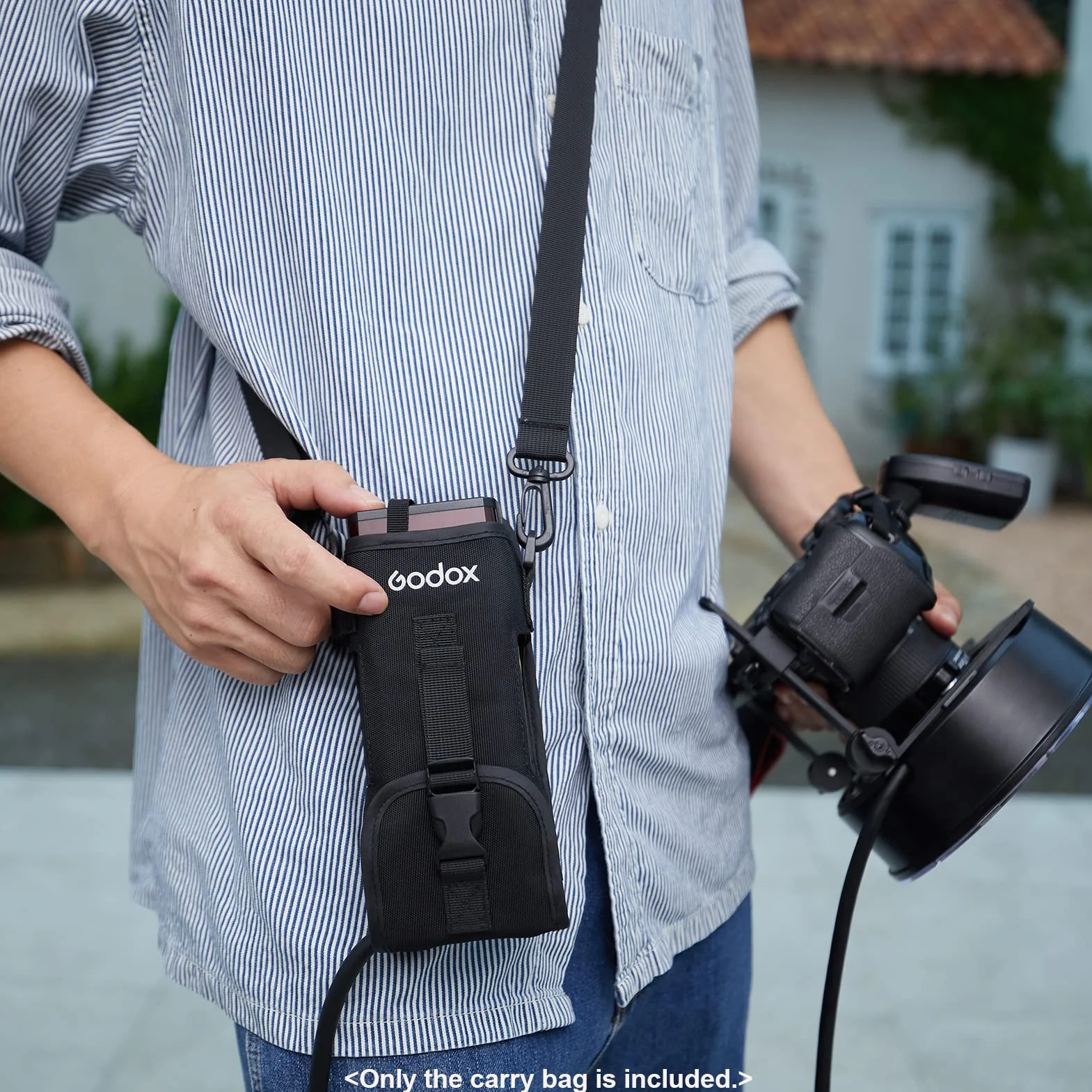 Godox CB-57 - Bolsa de transporte portátil con correa de hombro ajustable para flash Godox AD200/AD200Pro, Brown, moderno